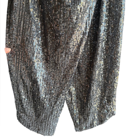 Laundry by Shelli Segal women's grey and silver sequin cowl neck dress Size 8 - Picture 8 of 12
